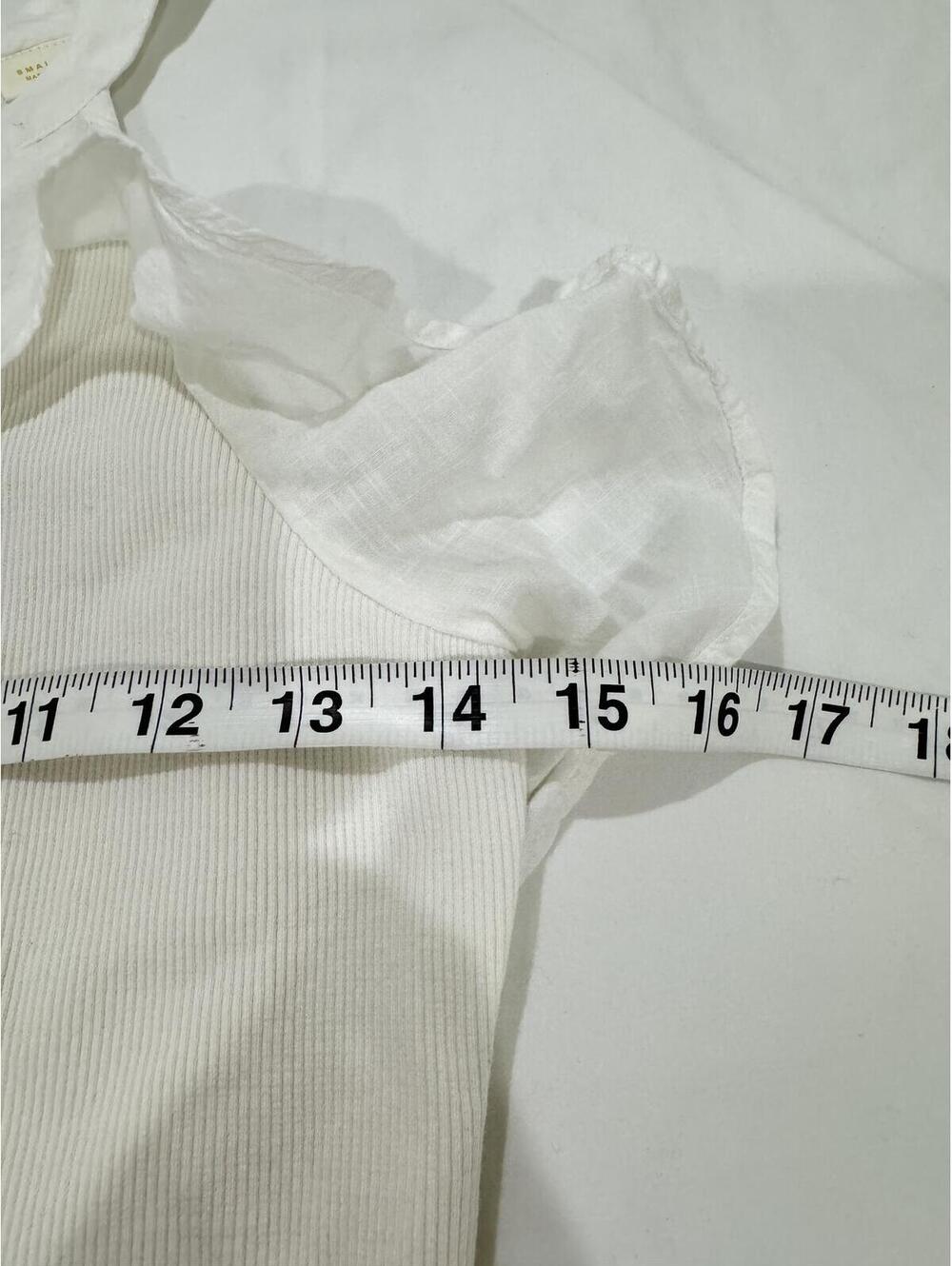 Maeve Anthropologie White Ribbed Ruffle Halter Tank Small - Picture 7 of 9